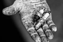 Hand with Spark Plugs-small Hand with Spark Plugs
